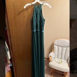 David’s Bridal emerald bridesmaid dress
